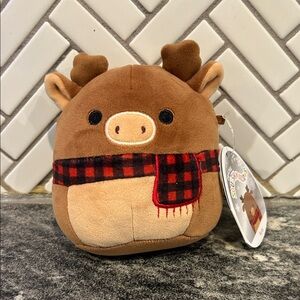 Squishmallows Brown and Red Reindeer Bag